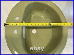 Vtg Avocado Green Oval DropIn Bath Sink MID CENTURY MODERN NWT RARE ACRYLIC