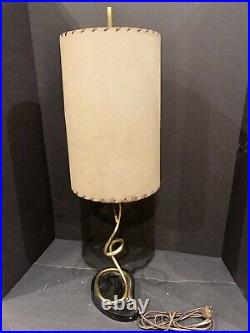 Vtg MAJESTIC Sculptural Spiral Brass Table Lamp Corp Mid Century Modern MCM RARE