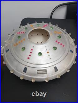 Vtg MCM CERAMIC ATOMIC UFO HANGING SWAG LAMP LIGHT SPACE Rare 60s Space
