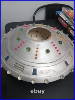 Vtg MCM CERAMIC ATOMIC UFO HANGING SWAG LAMP LIGHT SPACE Rare 60s Space