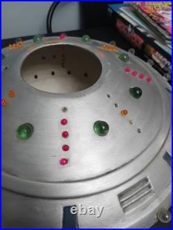 Vtg MCM CERAMIC ATOMIC UFO HANGING SWAG LAMP LIGHT SPACE Rare 60s Space