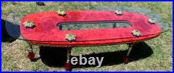 Vtg MID CENTURY Modern mcm Glass Coffee table red gold Hollywood Regency rare Vtg MID CENTURY Modern mcm Glass Coffee table red gold Hollywood Regency rare