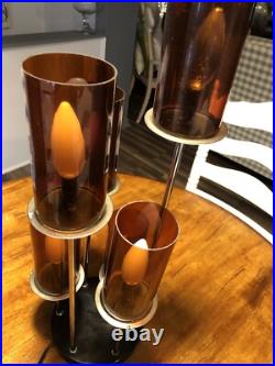 Vtg Mid Century 6 Tube Cascade 25 Tall Lamp Atomic Sputnik 1960s RARE Free Ship