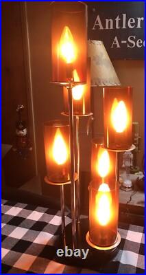 Vtg Mid Century 6 Tube Cascade 25 Tall Lamp Atomic Sputnik 1960s RARE Free Ship