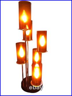 Vtg Mid Century 6 Tube Cascade 25 Tall Lamp Atomic Sputnik 1960s RARE Free Ship