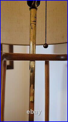Vtg Mid Century Modern RARE John Keal for Modeline Sculpted Wood Table Lamp 46