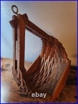 Vtg Mid Century Modern Rare Geometric Oak Wood Block Plant Hanger Vtg Mid Century Modern Rare Geometric Oak Wood Block Plant Hanger