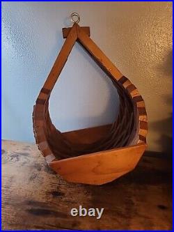 Vtg Mid Century Modern Rare Geometric Oak Wood Block Plant Hanger Vtg Mid Century Modern Rare Geometric Oak Wood Block Plant Hanger