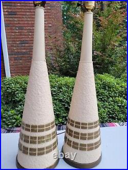 Vtg Pair 29 Plasto Mfg Co Mid Century Modern Table Lamp Handpainted RARE