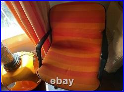 Vtg Pair Steelcase Chairs Mid Century Modern Rare Orange/red Knoll Pollock style