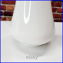 Vtg RARE LE Smith Smoothie Swung Milk Glass White Stretch Vase 25 MCM Large