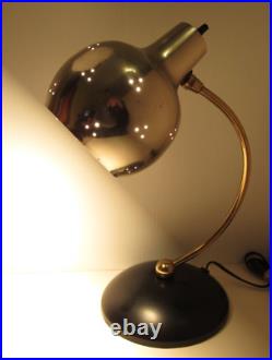 Vtg RARE Space Age Chrome Eyeball Bullet Orb Mid Century Modern Desk Lamp MCM