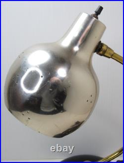 Vtg RARE Space Age Chrome Eyeball Bullet Orb Mid Century Modern Desk Lamp MCM