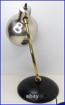 Vtg RARE Space Age Chrome Eyeball Bullet Orb Mid Century Modern Desk Lamp MCM