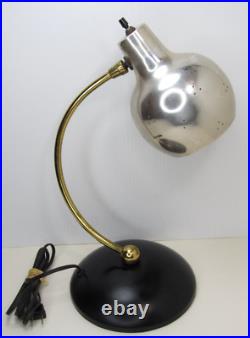 Vtg RARE Space Age Chrome Eyeball Bullet Orb Mid Century Modern Desk Lamp MCM