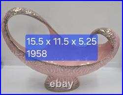 Vtg. Rare 1950's California Pottery Collection Pink Gold Abstract Bowl Planter