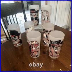 Vtg. Rare 1950's Gay Fad Rich Man Poor Man MCM Frosted Glasses Great Cond. #7