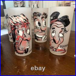 Vtg. Rare 1950's Gay Fad Rich Man Poor Man MCM Frosted Glasses Great Cond. #7