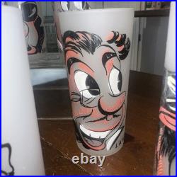 Vtg. Rare 1950's Gay Fad Rich Man Poor Man MCM Frosted Glasses Great Cond. #7
