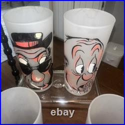 Vtg. Rare 1950's Gay Fad Rich Man Poor Man MCM Frosted Glasses Great Cond. #7