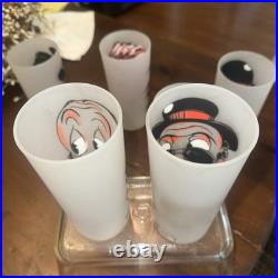 Vtg. Rare 1950's Gay Fad Rich Man Poor Man MCM Frosted Glasses Great Cond. #7