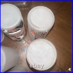 Vtg. Rare 1950's Gay Fad Rich Man Poor Man MCM Frosted Glasses Great Cond. #7