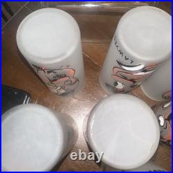 Vtg. Rare 1950's Gay Fad Rich Man Poor Man MCM Frosted Glasses Great Cond. #7