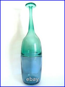 Vtg Rare MID Century Modern Venini Incalmo 2 Tone Murano Large Art Glass Bottle