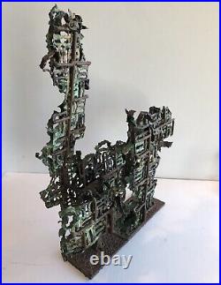Vtg Rare Marcelo Fantoni Metal Sculpture Mid Century Modern Brutalist Art Italy