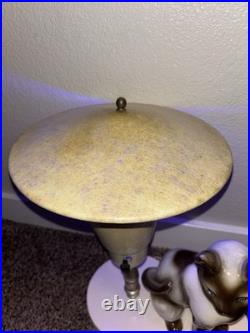 Vtg Siamese Cat Table TV UFO Lamp Rare MCM Mid Century Modern Ceramic