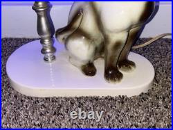 Vtg Siamese Cat Table TV UFO Lamp Rare MCM Mid Century Modern Ceramic