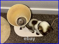 Vtg Siamese Cat Table TV UFO Lamp Rare MCM Mid Century Modern Ceramic
