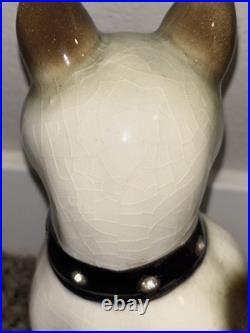 Vtg Siamese Cat Table TV UFO Lamp Rare MCM Mid Century Modern Ceramic