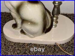Vtg Siamese Cat Table TV UFO Lamp Rare MCM Mid Century Modern Ceramic