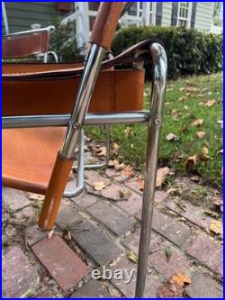 Wassily Chairs by Marcel Breuer Knoll Studio Tan Leather Rare