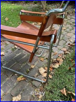 Wassily Chairs by Marcel Breuer Knoll Studio Tan Leather Rare