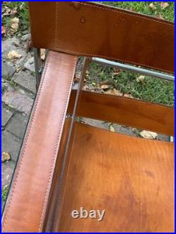 Wassily Chairs by Marcel Breuer Knoll Studio Tan Leather Rare