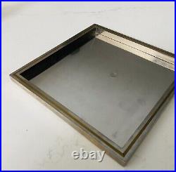 Willy Rizzo Signed Brass and Chrome Tray Catchall 1970s Authentic Rare MCM