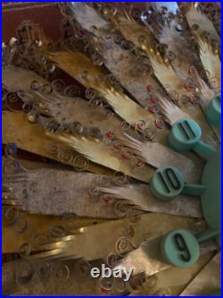 Working! RARE Spartus MCM Atomic Mid Century Metal Peacock Clock Starburst Sun Working! RARE Spartus MCM Atomic Mid Century Metal Peacock Clock Starburst Sun