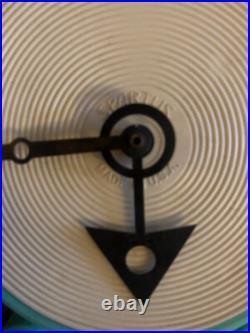 Working! RARE Spartus MCM Atomic Mid Century Metal Peacock Clock Starburst Sun