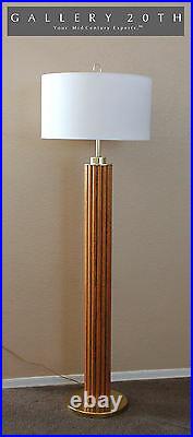 Wow! Rare MID Century Modern Teak Laurel Floor Lamp! Tiki 60s Vtg 50s Brass Wood
