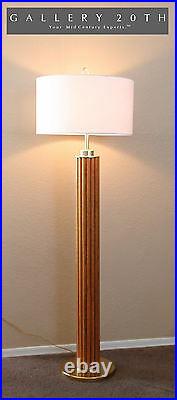 Wow! Rare MID Century Modern Teak Laurel Floor Lamp! Tiki 60s Vtg 50s Brass Wood