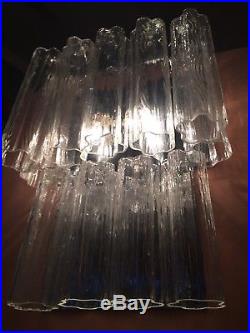 XL Mid Century Modern Venini Tronchi Murano Glass Wall Sconce RARE chandelier
