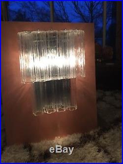 XL Mid Century Modern Venini Tronchi Murano Glass Wall Sconce RARE chandelier